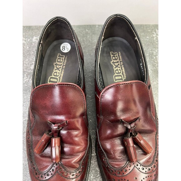 Dexter Loafers Men 8.5M Tassel Brown Leather Dress Comfort Shoes Made in USA Y2K main image 5